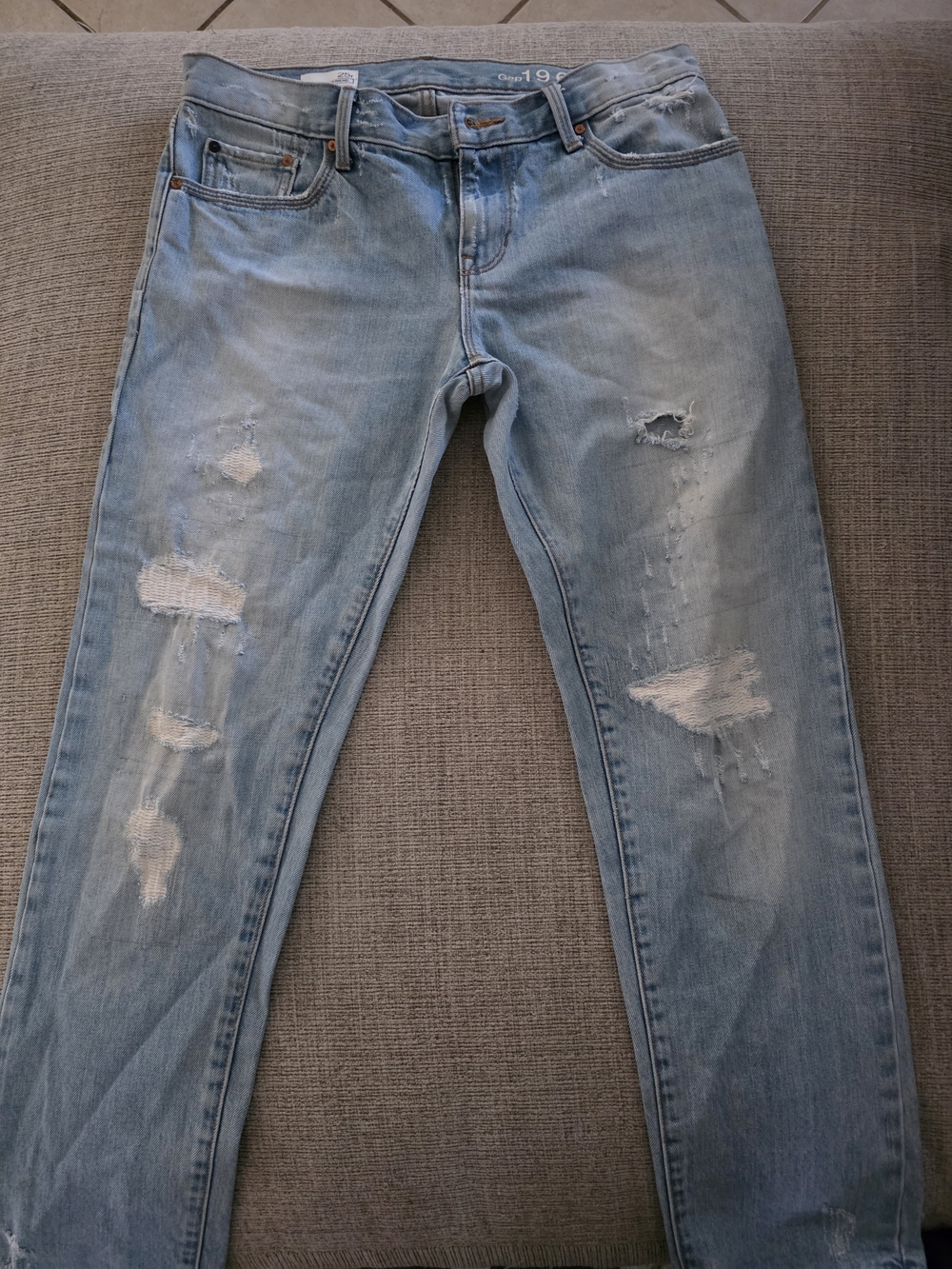 GAP 1969 Light Blue Sexy Boyfriend Distressed Jeans - Picture 6 of 7